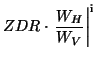 $\displaystyle ZDR \cdot \left . \frac{W_H}{W_V} \right \vert^{\rm i}$